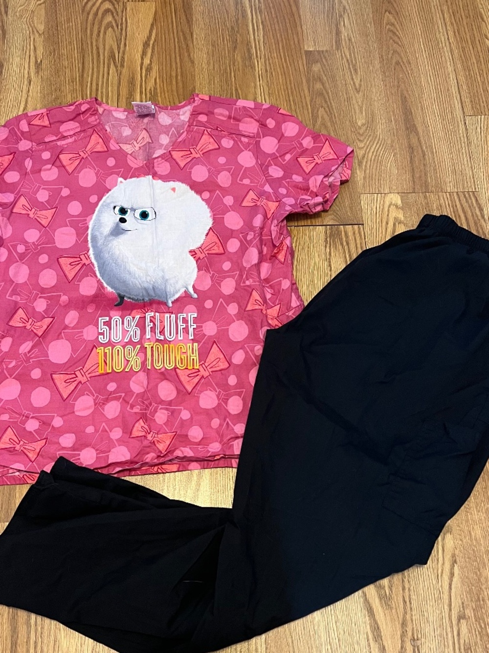 Secret Life of Pets scrub top pants L Large